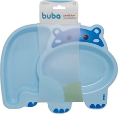 BUBA Pratinho com Divisórias Hipopótamo - Azul - comprar online