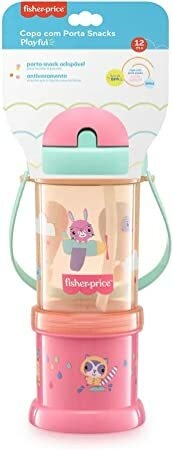 Copo Com Porta Snack Playful Rosa Sunset Fisher Price na internet