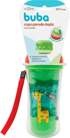 Copo Parede Dupla Com Canudo - Animal Fun, Buba,