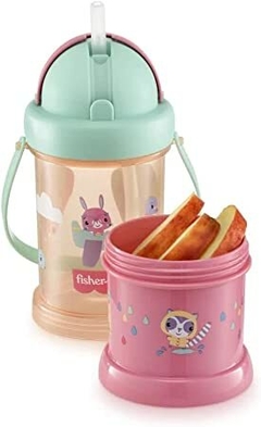 Copo Com Porta Snack Playful Rosa Sunset Fisher Price - comprar online