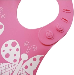 Babador de Silicone com Porta Migalhas, Nûby, Rosa na internet