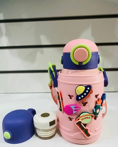 GARRAFA TÉRMICA ROSA INFANTIL DE ASTRONAUTA 500ML