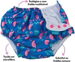 BIQUINI DE BANHO COM FRALDA REUTILIZAVEL- FLAMINGO - 18M - comprar online