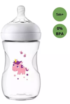 MAMADEIRA PÉTALA ANTI-CÓLICA COM ESTAMPA UNICORNIO 260ML - comprar online