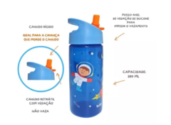 GARRAFINHA INFANTIL AVENTURAS ASTRONAUTA AZUL 380ML - BUBA - comprar online