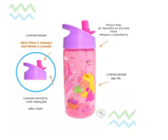 GARRAFINHA INFANTIL AVENTURAS PRINCESA ROSA 380ML - BUBA - comprar online