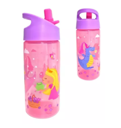 GARRAFINHA INFANTIL AVENTURAS PRINCESA ROSA 380ML - BUBA