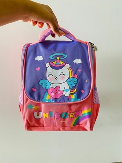 BOLSA TÉRMICA INFANTIL DE UNICORNIO ROSA/ROXO - comprar online