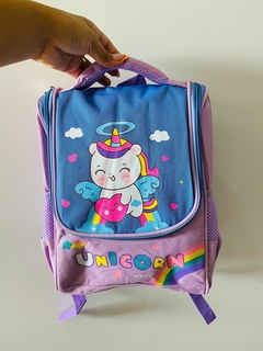 BOLSA TÉRMICA INFANTIL DE UNICORNIO ROSA/ROXO na internet