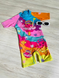 ROUPA DE BANHO MANGA CURTA INFANTIL COLORIDA