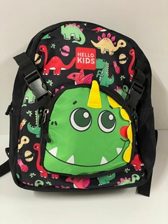 MOCHILA PASSEIO DINOSSAURO (PRETO, VERMELHO, VERDE, AZUL E ROSA) - loja online