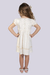 Vestido Infantil em Linho Off White com Bordado a mão - Laura - comprar online