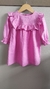 Vestido Infantil Linho Manga Longa Catarina Rosa Iogurte - MÁGUI - Para Meninas