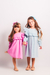 Vestido Infantil Linho Manga Longa Catarina Azul Serenity