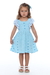 Vestido Infantil Póa Azul e Tricô Paula - MÁGUI - Para Meninas