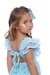 Vestido Infantil Póa Azul e Tricô Paula - MÁGUI - Para Meninas