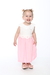 Vestido Infantil Bordado a Mão Off white e Rosa - comprar online