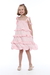 Vestido Infantil de Babados Rosa Zoe