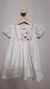 Vestido Infantil em Linho Off White com Bordado a mão - Laura - loja online