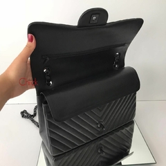 BOLSA CHEVRON ALL BLACK JUMBO - loja online