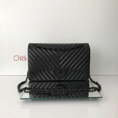 BOLSA CHEVRON ALL BLACK JUMBO - Bolsas Chick