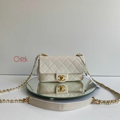 BOLSA ALÇA COM PÉROLA OFF WHITE ITALIANA