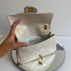 BOLSA ALÇA COM PÉROLA OFF WHITE ITALIANA - loja online