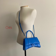 BOLSA HOURGLASS AZUL ITALIANA - loja online