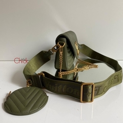 BOLSA MULTI-POCHETTE NEW WAVE KHAKI ITALIANA - VERDE na internet