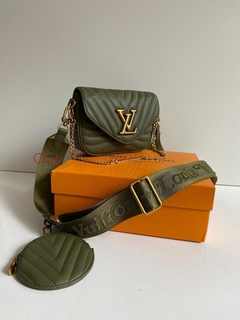 BOLSA MULTI-POCHETTE NEW WAVE KHAKI ITALIANA - VERDE