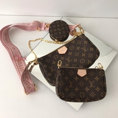 BOLSA MULTI POCHETTE FRANCESA COM ALÇA ROSA