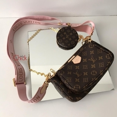 BOLSA MULTI POCHETTE FRANCESA COM ALÇA ROSA - loja online