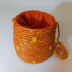 Bolsa Baldinho Laranja - DaLú Atelier de Ideias