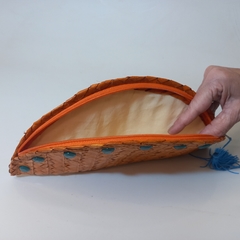 Clutch Leque Laranja - DaLú Atelier de Ideias