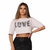 Camiseta Feminina Cropped Love Zebra Manga Média Oversized - loja online