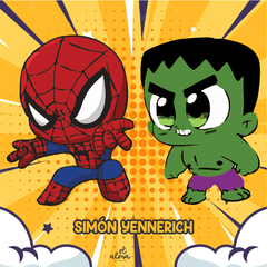 Set Jardín mini hulk y spiderman