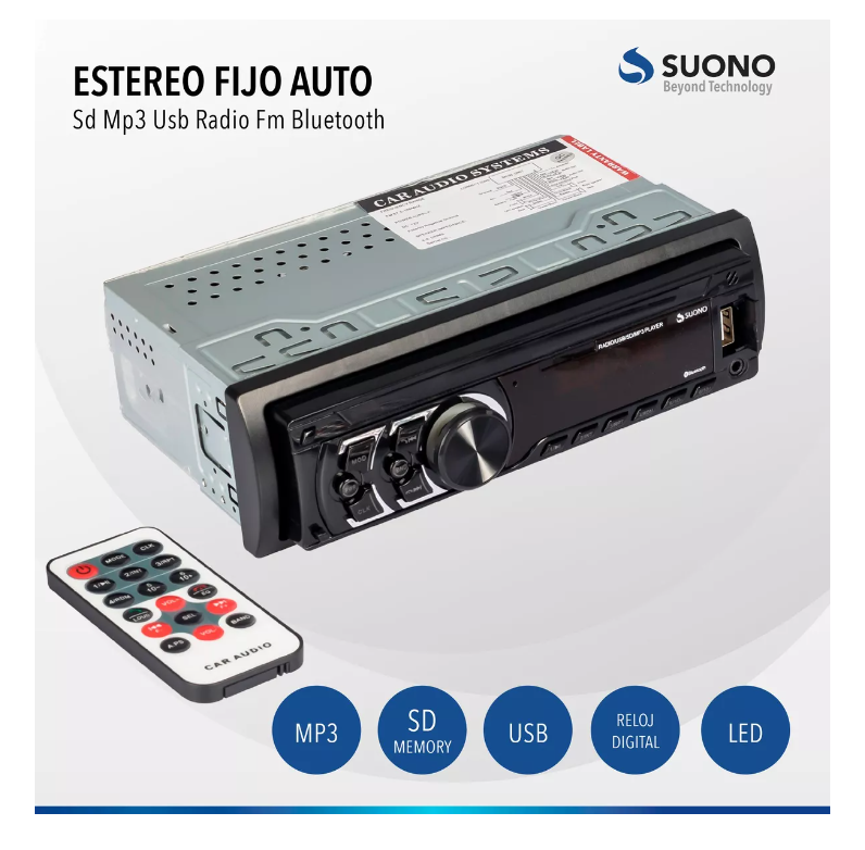 Autoestereo Bluetooth Radio Fm Usb Stereo Desmontable