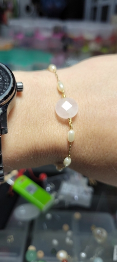 Pulseira com quartzo rosa - comprar online