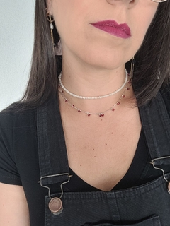 choker em prata 925 e rubis facetados - comprar online