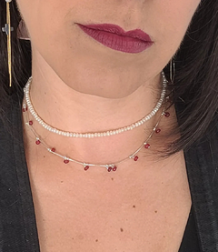 choker em prata 925 e rubis facetados na internet