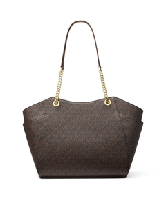 Bolsa Tote Jet Set Log Grande Marrom Monogramada - Michael Kors na internet