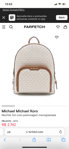 Mochila Tori Vanilla monogramada - MICHAEL KORS - comprar online