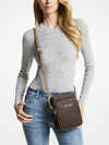 Crossbody Marrom monogramada - Bolsa Michael Kors Flight brown