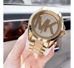 Relógio Michael Kors Mk6487 Gold Cravejado Feminino Cor da correia Dourado - comprar online