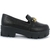 Mocassim Tratorado Preto Fosco corrente Feminino Adulto - comprar online