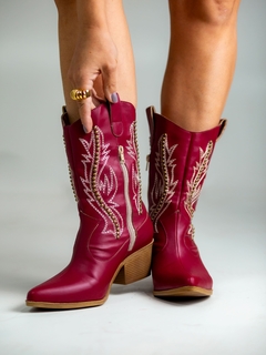 Bota Texana Cano Curto Bordô - Salto do Alto - comprar online