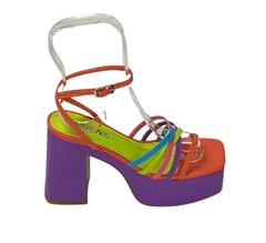 Sandália Salto Bloco Multicolor Flora - comprar online