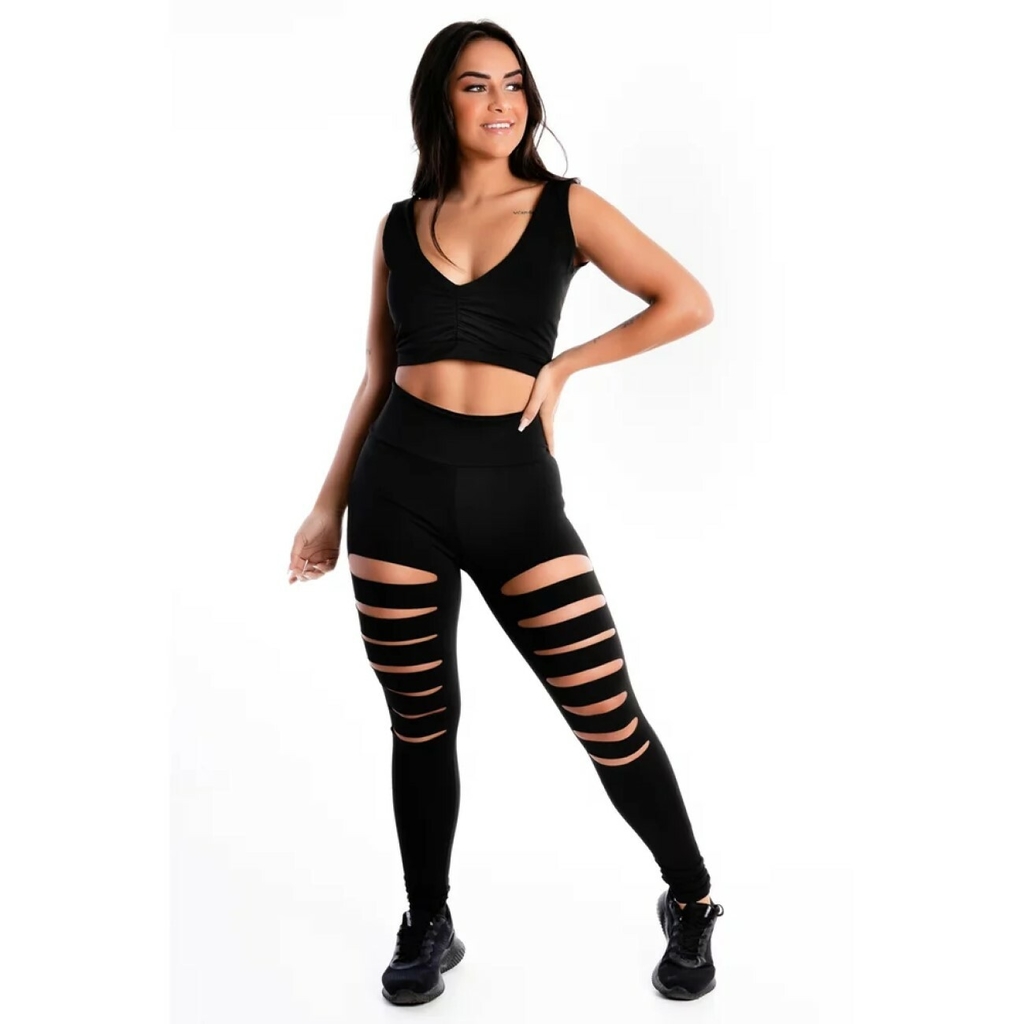 Legging rasgada hot sale