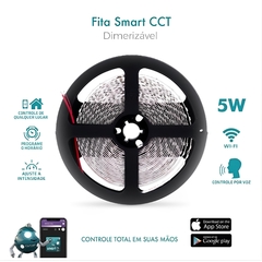 Fita Inteligente LED Smart 5W/m RGB e Branca Dimerizável WiFi 2 Metros 9810 - comprar online