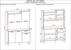 ARMÁRIO COZINHA GÊNOVA - NOGAL ARENA - KITS PARANÁ - comprar online